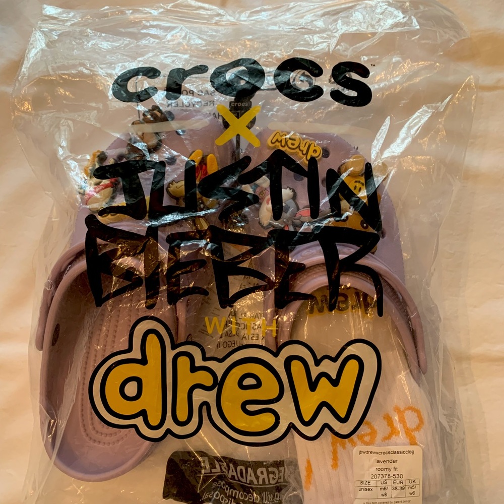 Crocs Justin Bieber drew